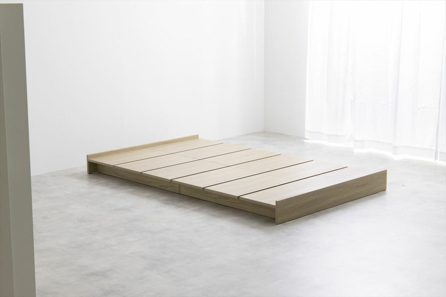 Scandinavian bonnell mattress with wide slats, single low bed