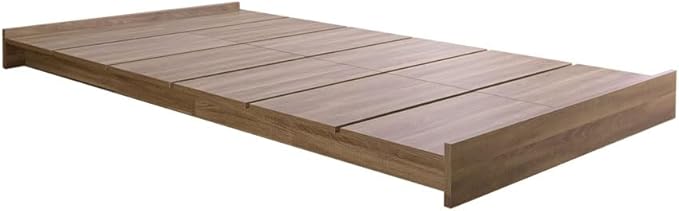 Scandinavian bonnell mattress with wide slats, single low bed