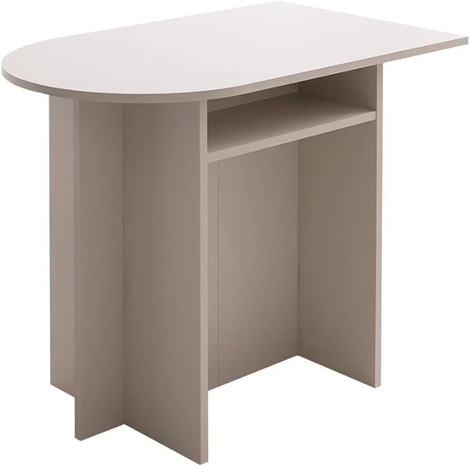 Modern wooden multi-desk with shelves