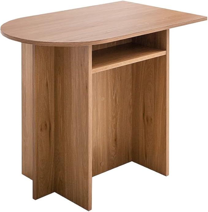 Modern wooden multi-desk with shelves