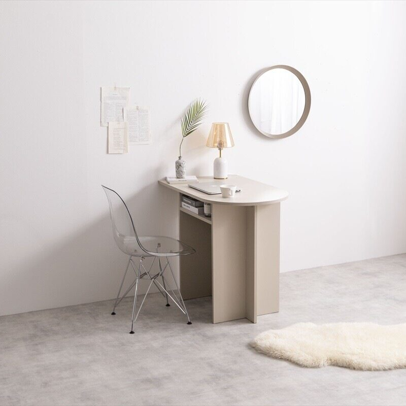 Modern wooden multi-desk with shelves