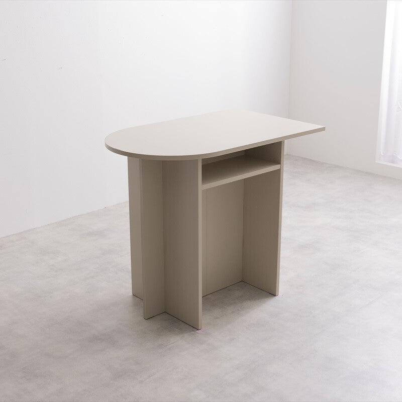 Modern wooden multi-desk with shelves