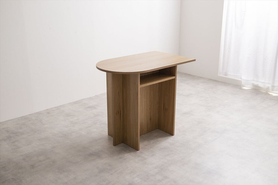 Modern wooden multi-desk with shelves
