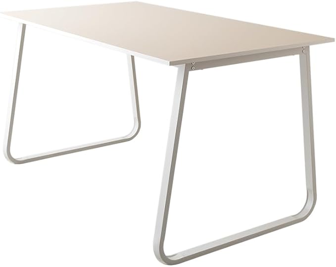 Modern wooden top, iron legs, 140cm wide dining table