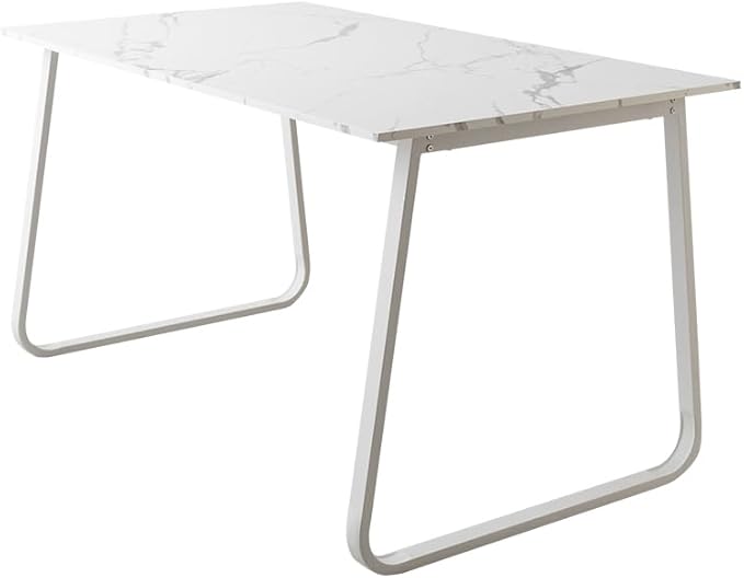 Modern wooden top, iron legs, 140cm wide dining table