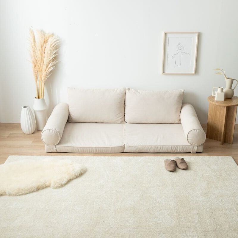 Scandinavian floor sofa with removable cushions, freely combinable