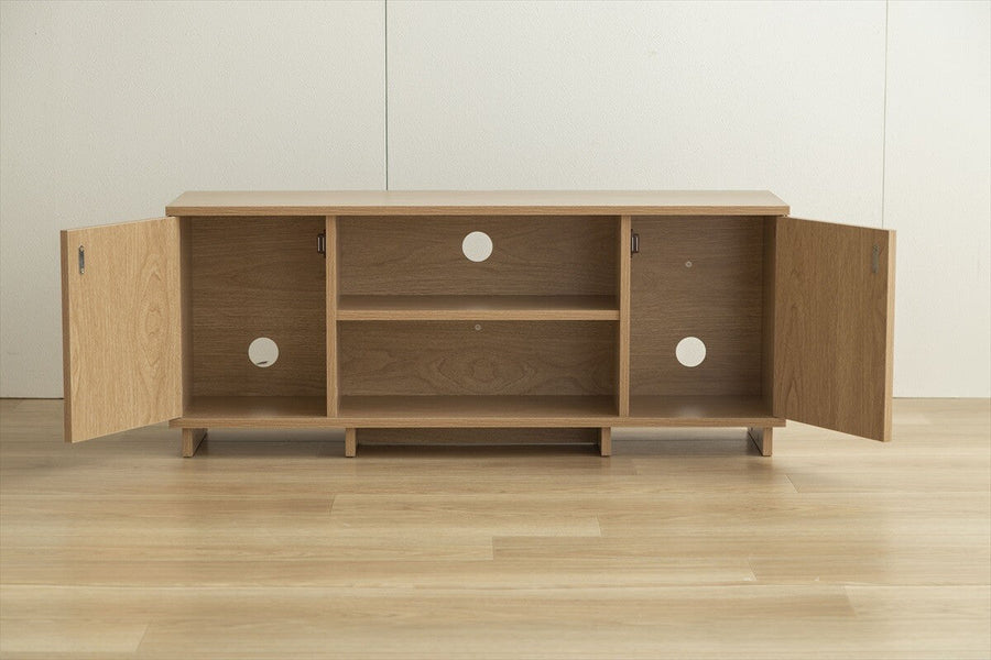 Scandinavian natural wood noiseless TV stand