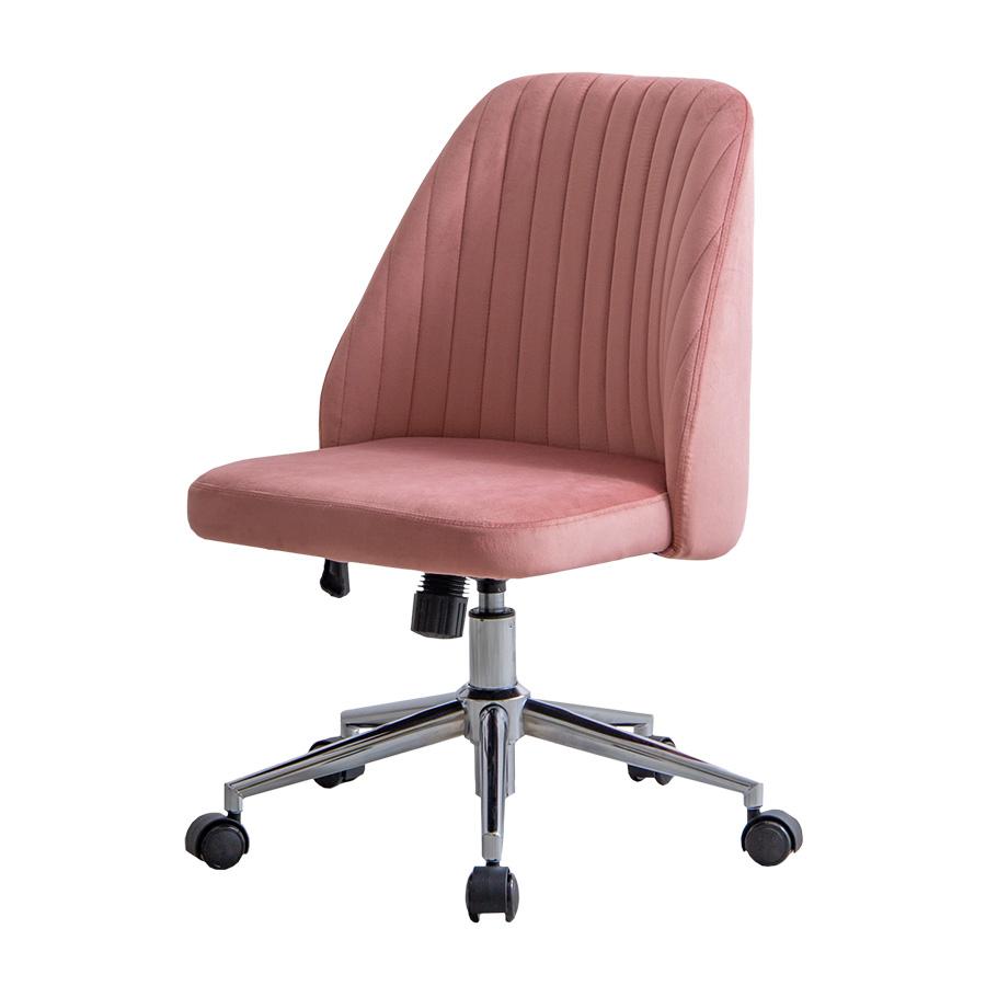 Classic modern height adjustable velvet desk chair with casters