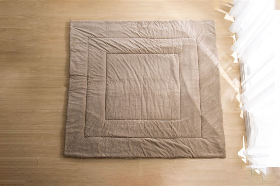 Nordic square reversible fur kotatsu futon