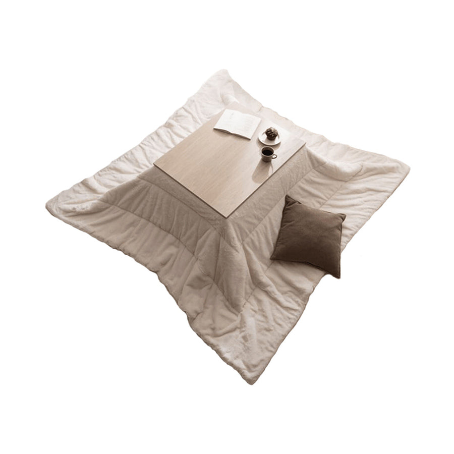 Nordic square reversible fur kotatsu futon