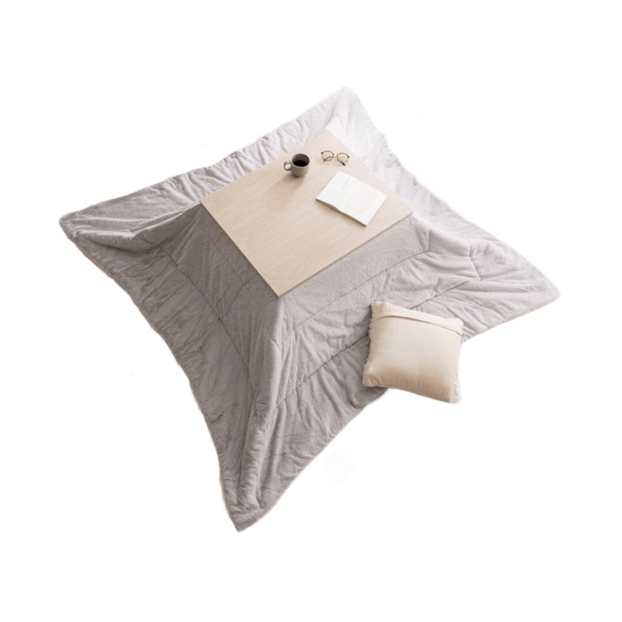 Nordic square reversible fur kotatsu futon