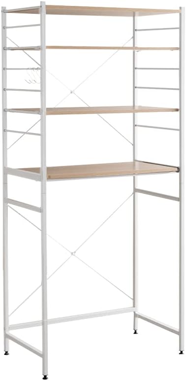 Simple and modern wooden top, steel frame, 80cm wide, trash can rack