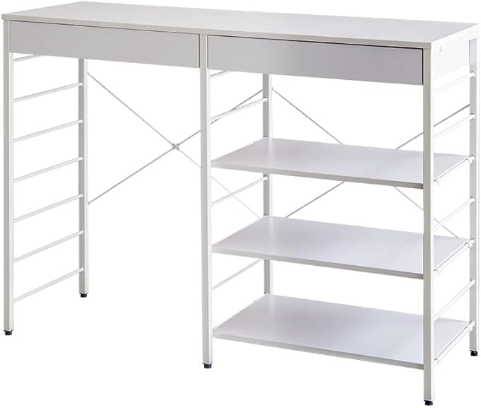 Simple and modern wooden top, steel frame, 120cm wide, trash can rack