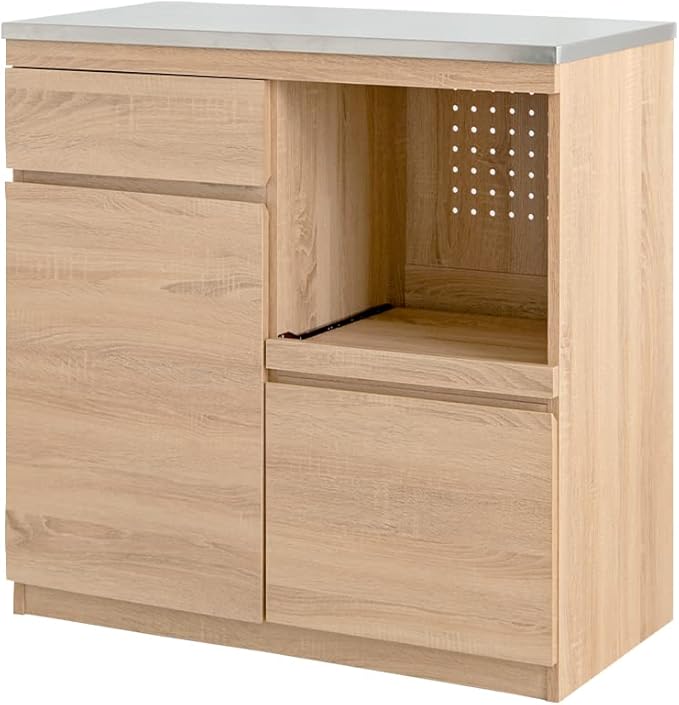 Nordic modern wooden stainless steel top range stand