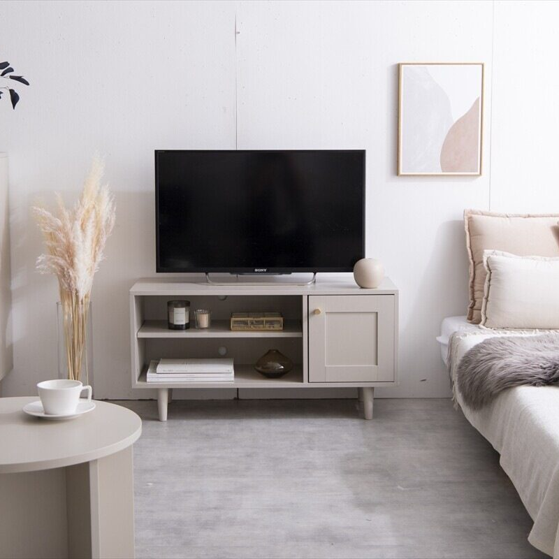 框デザイン木製テレビ台