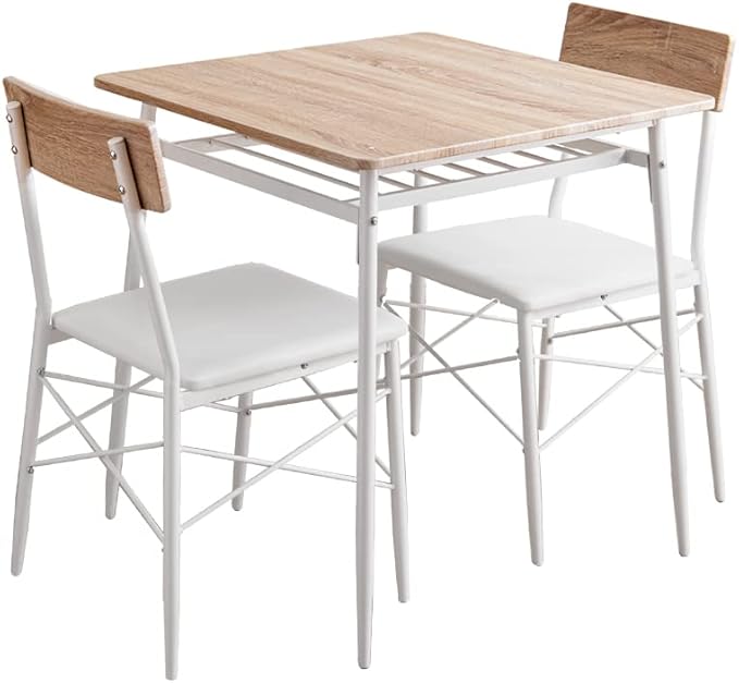 Modern dining table 3-piece set (table + 2 chairs)