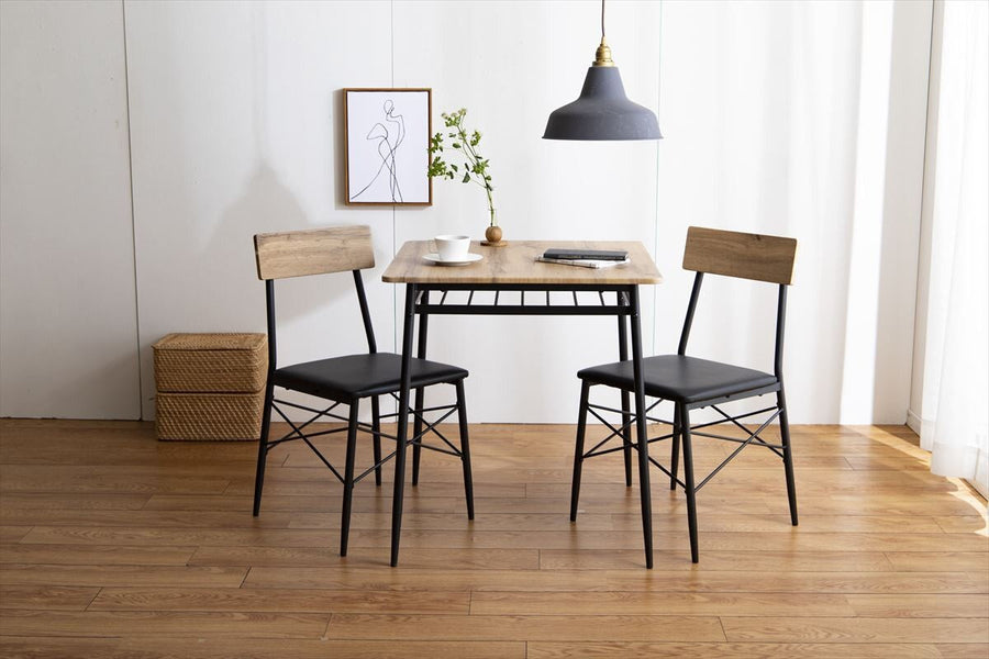 Modern dining table 3-piece set (table + 2 chairs)