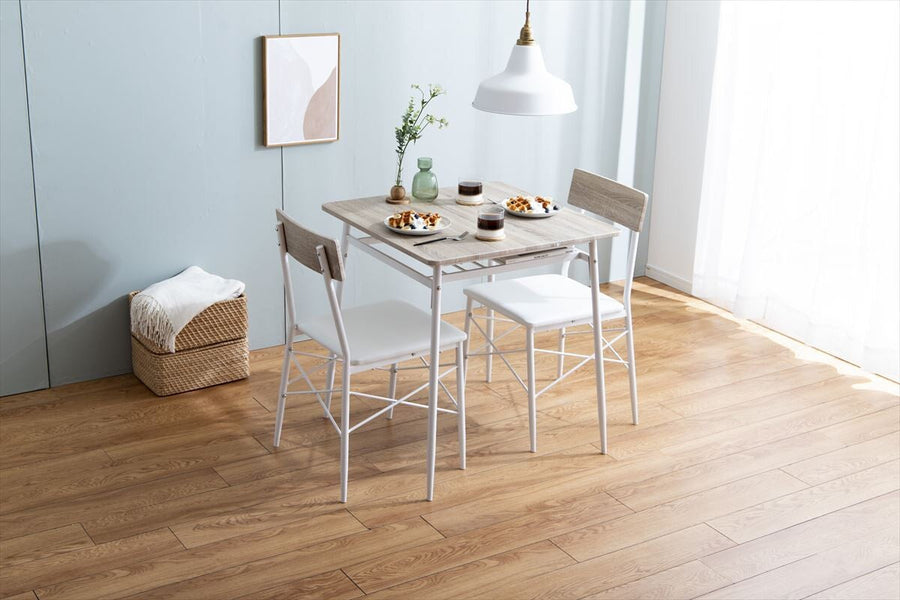 Modern dining table 3-piece set (table + 2 chairs)