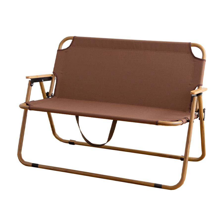 Natural 2-seater outdoor folding bench chair