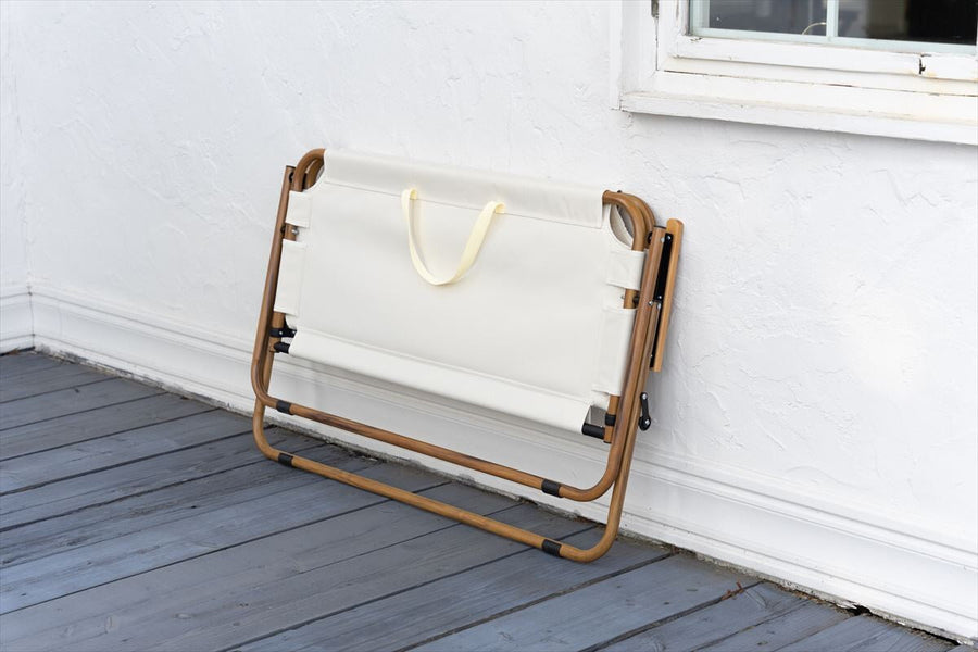 Natural 2-seater outdoor folding bench chair