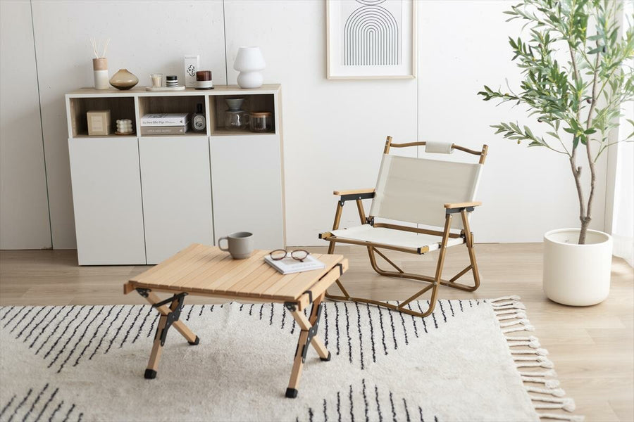 Natural 1-seater outdoor folding chair