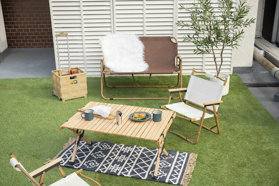 Natural 1-seater outdoor folding chair