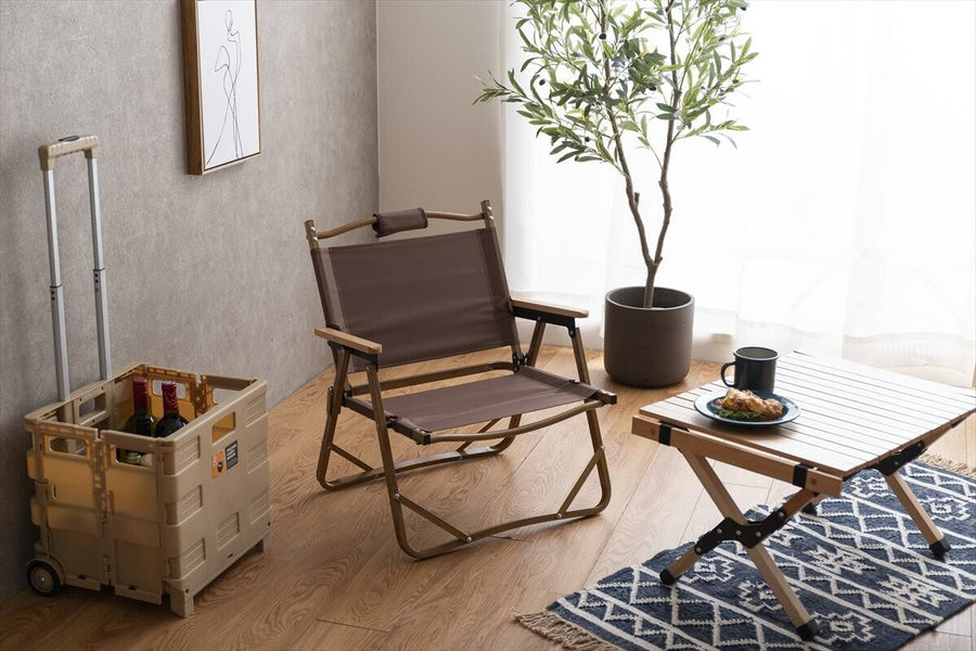 Natural 1-seater outdoor folding chair