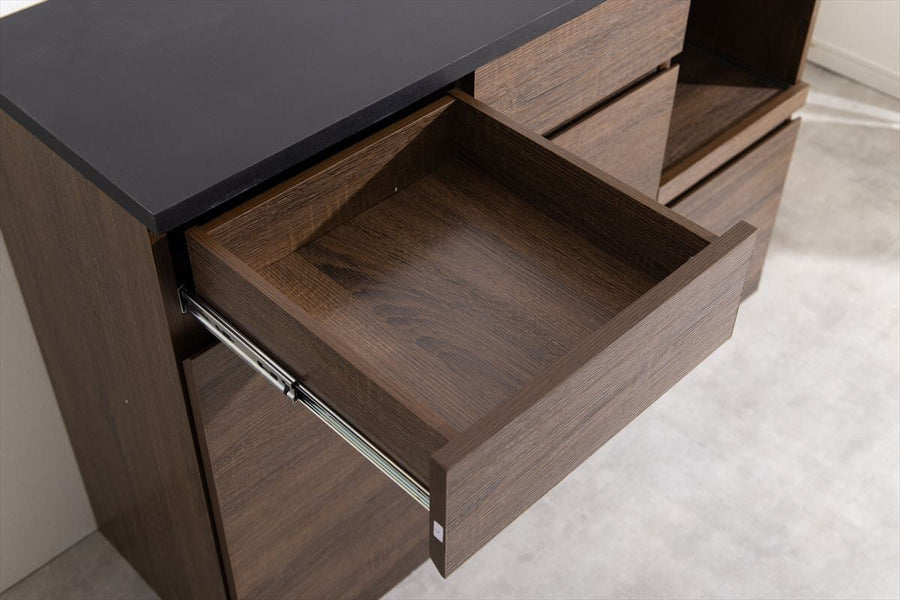 Modern noiseless design wooden kitchen counter