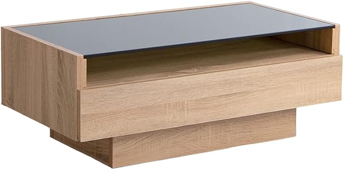 Modern wooden glass top center table