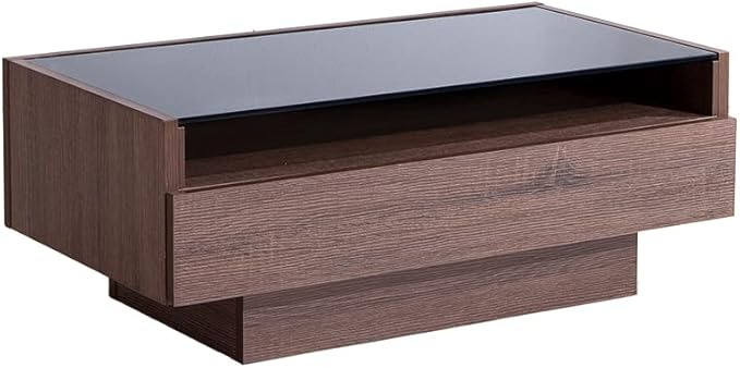 Modern wooden glass top center table