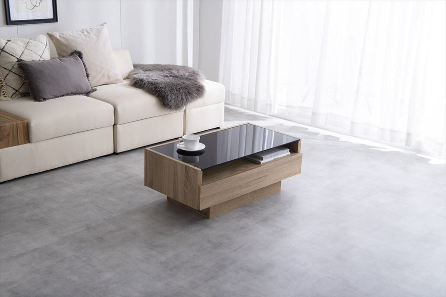 Modern wooden glass top center table