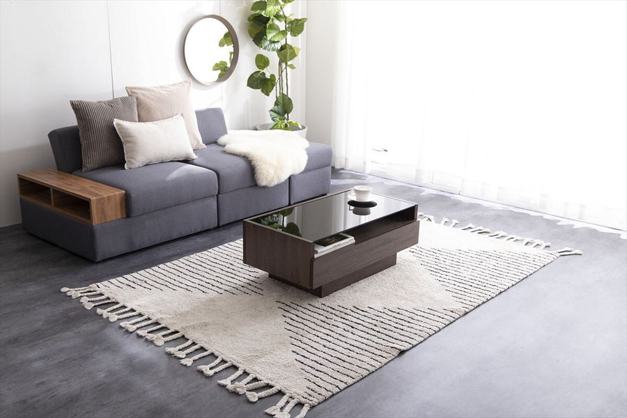 Modern wooden glass top center table