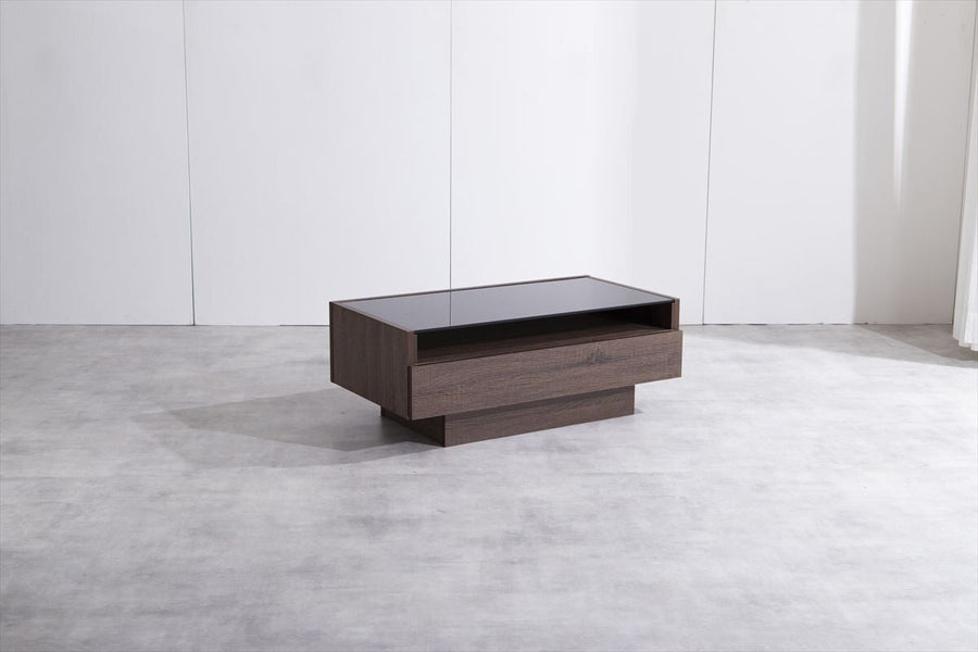 Modern wooden glass top center table