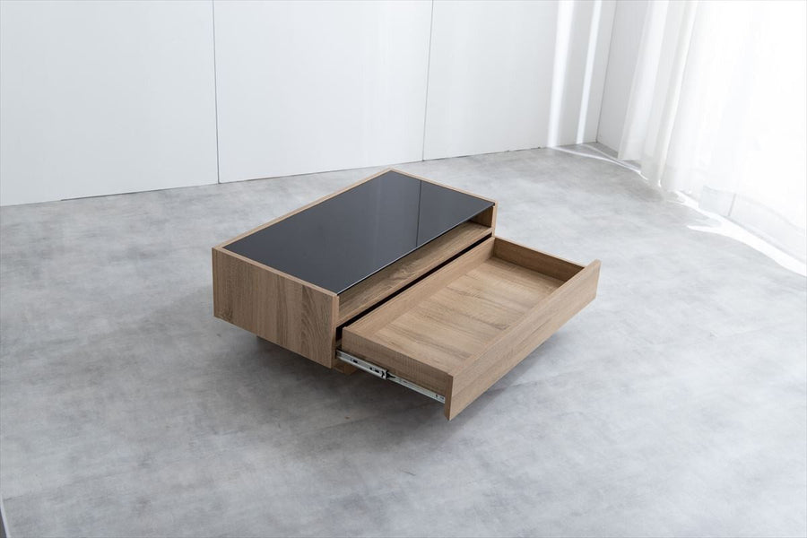 Modern wooden glass top center table