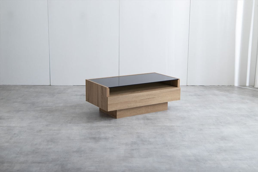 Modern wooden glass top center table