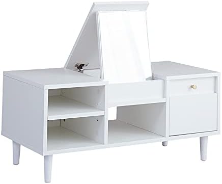 Nordic natural wooden dresser table with storage