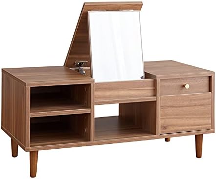 Nordic natural wooden dresser table with storage