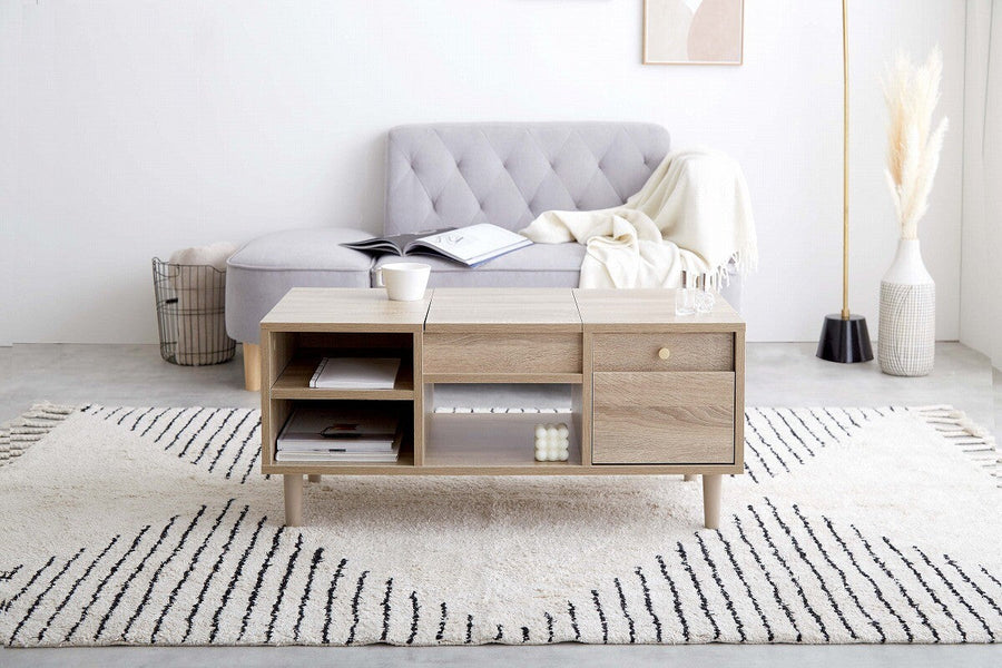 Nordic natural wooden dresser table with storage