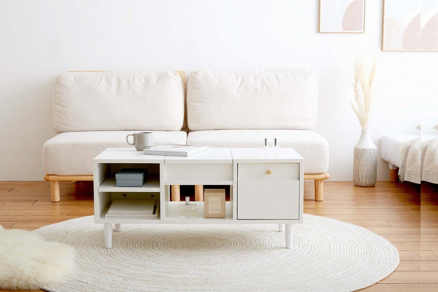 Nordic natural wooden dresser table with storage