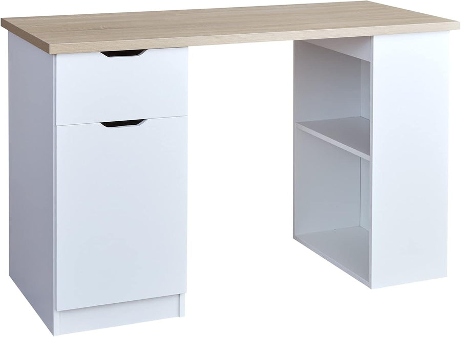 Simple modern wooden desk with storage space, 120cm wide