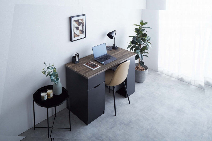 Simple modern wooden desk with storage space, 120cm wide