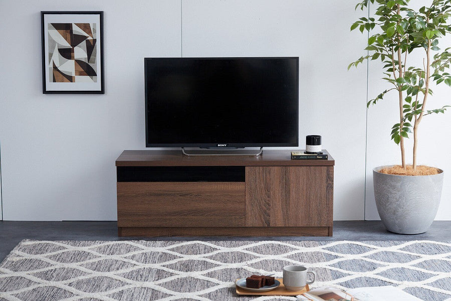 Simple modern wooden black panel with infrared transparent panel TV stand