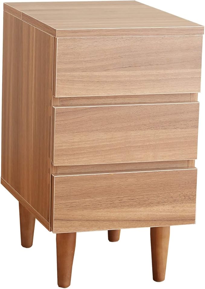 Scandinavian natural wooden 3-drawer side chest