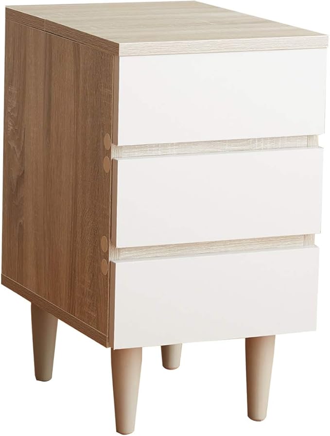 Scandinavian natural wooden 3-drawer side chest