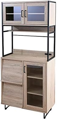 Retro modern steel frame glass door kitchen storage