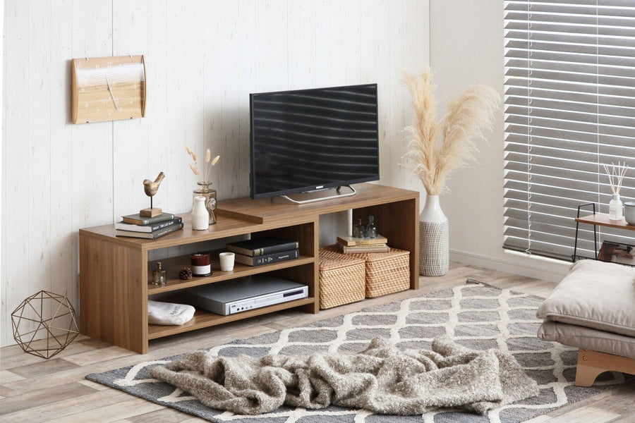 Simple and modern wooden sliding TV board