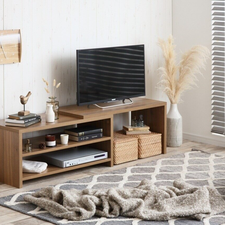 Simple and modern wooden sliding TV board