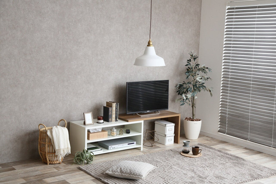 Simple and modern wooden sliding TV board