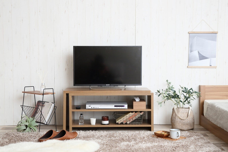 Simple and modern wooden sliding TV board