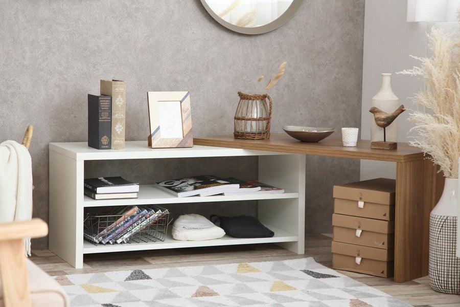 Simple and modern wooden sliding TV board
